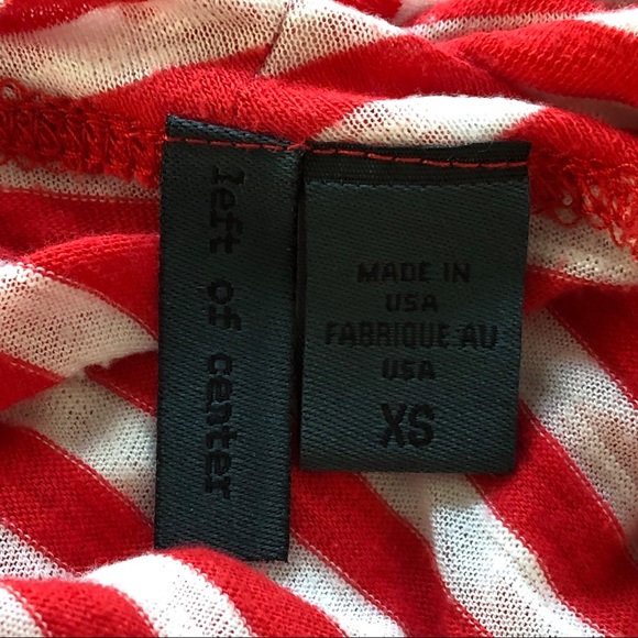 Left of Center Red & White Striped Detail Top XS - Picture 3 of 8